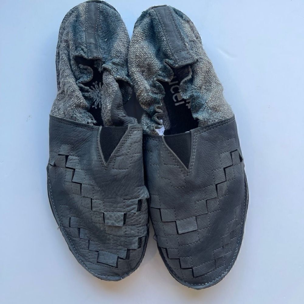 papucei hand dyed leather slip on’s